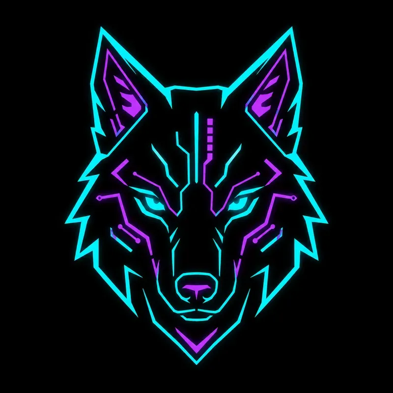 Minimalist Cyberpunk Neon Animal Logos