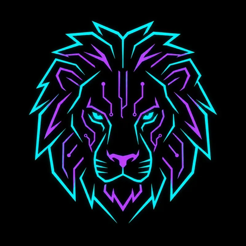Minimalist Cyberpunk Neon Animal Logos
