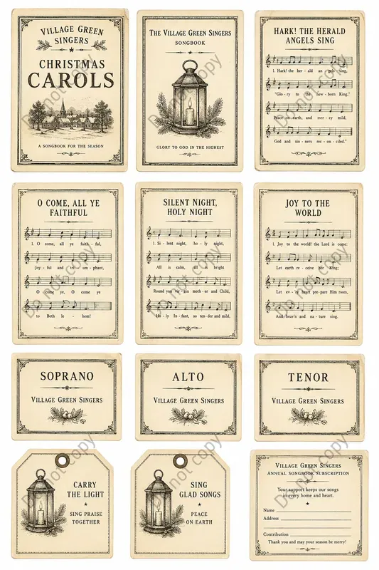 Carol Songbook Cutout Sheets