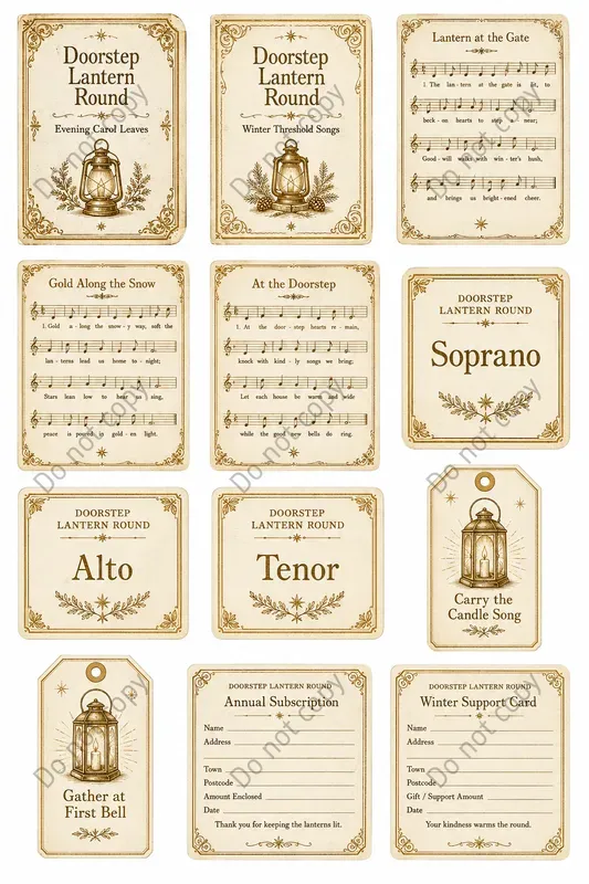 Carol Songbook Cutout Sheets