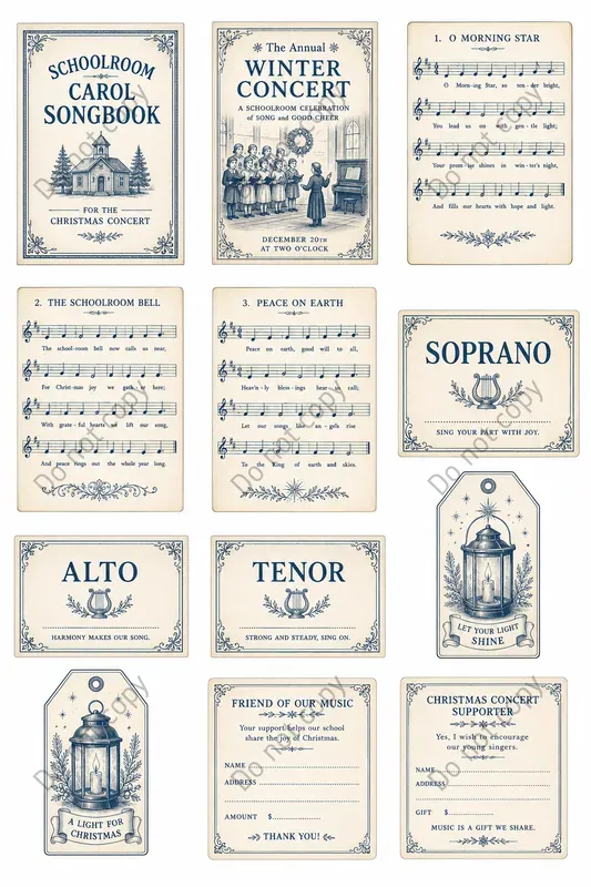 Carol Songbook Cutout Sheets