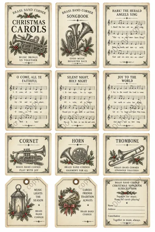 Carol Songbook Cutout Sheets