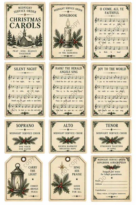 Carol Songbook Cutout Sheets
