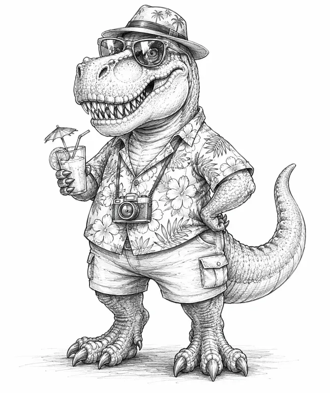 Pencil Sketch Animal Characters