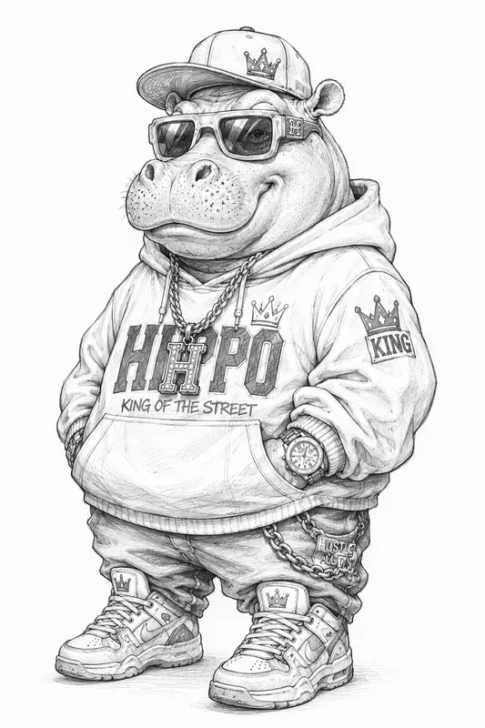 Pencil Sketch Animal Characters