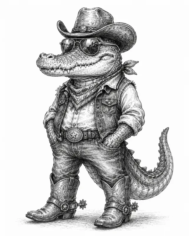 Pencil Sketch Animal Characters
