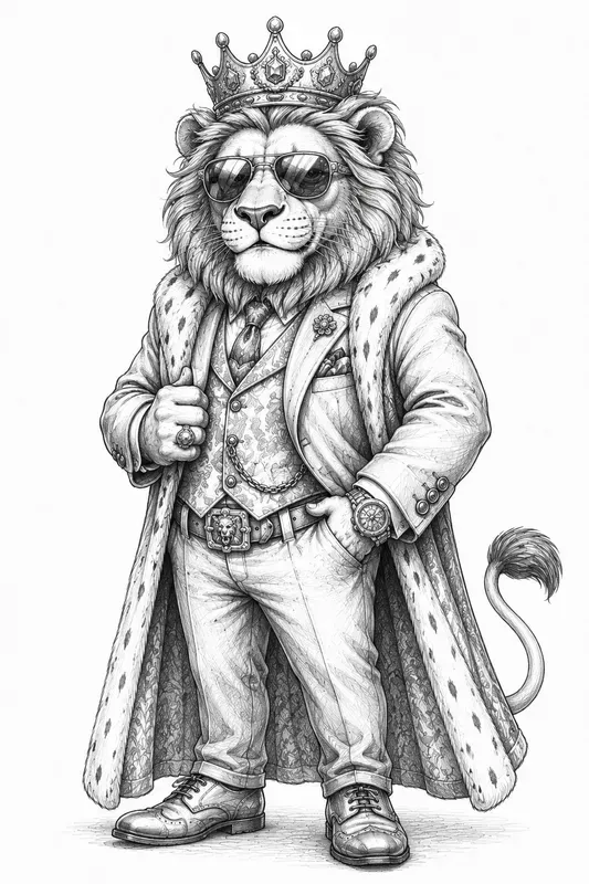 Pencil Sketch Animal Characters
