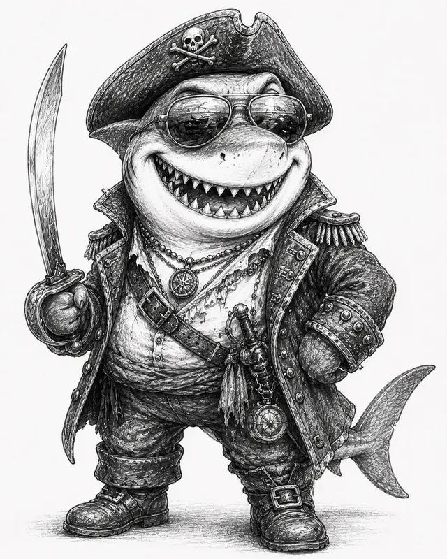 Pencil Sketch Animal Characters