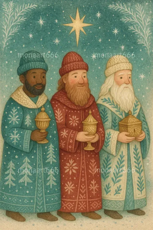 Whimsical Winter Folklore Illustrations
