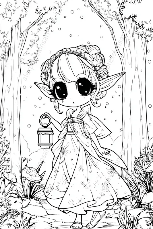 Cute Anime Coloring Book Characters