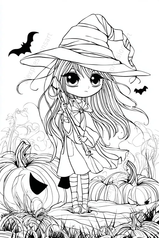 Cute Anime Coloring Book Characters