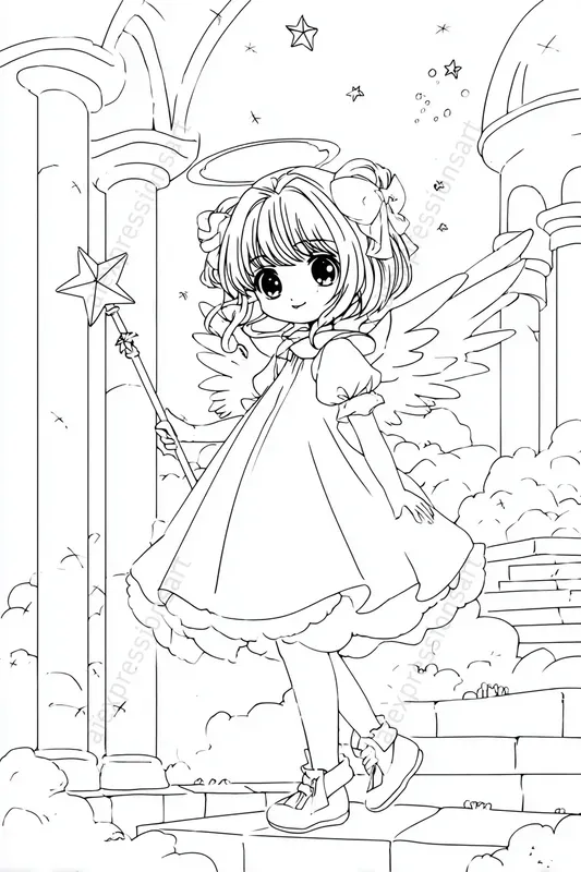 Cute Anime Coloring Book Characters