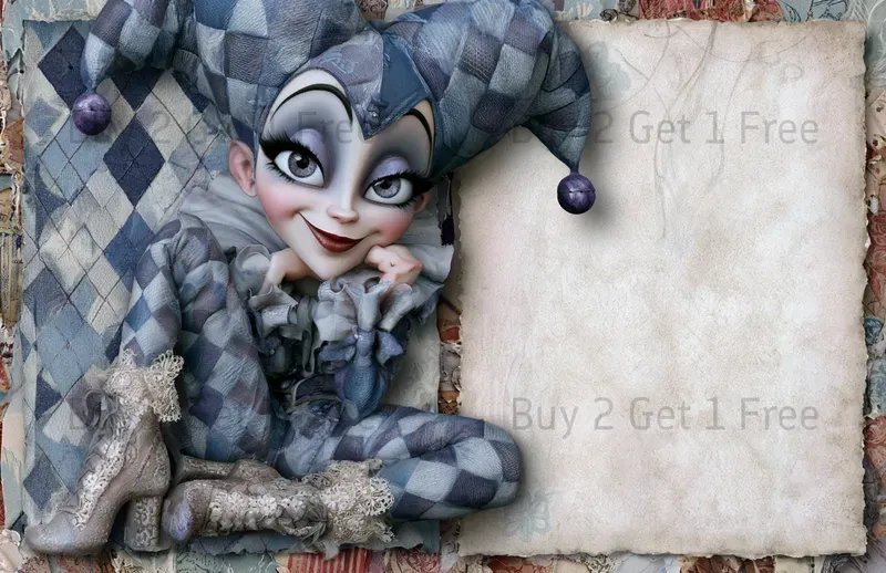 Icy Harlequin Double Pages