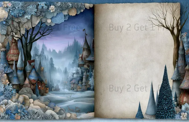 Icy Harlequin Double Pages