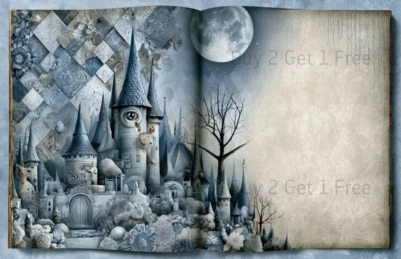 Icy Harlequin Double Pages