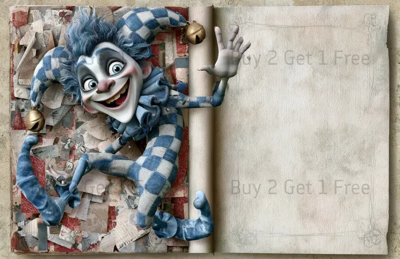 Icy Harlequin Double Pages