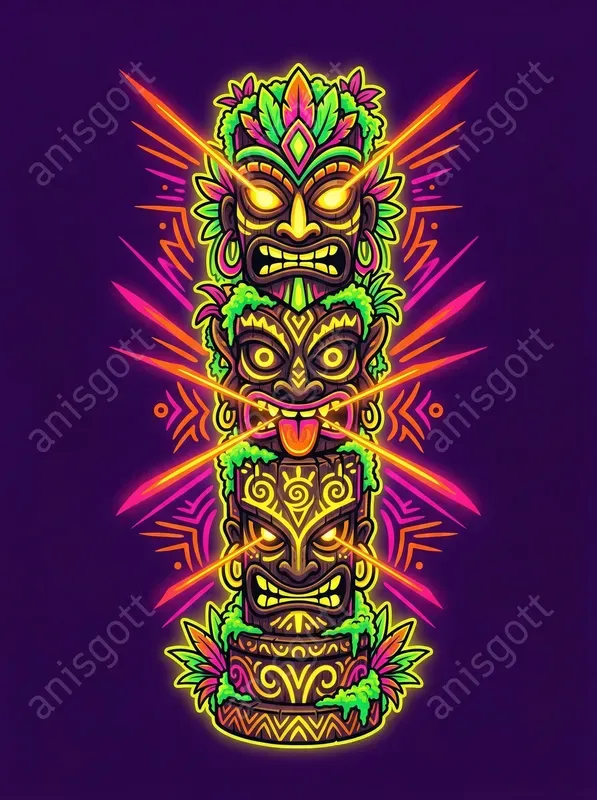 Neon Jungle Voodoo Tshirt Designs