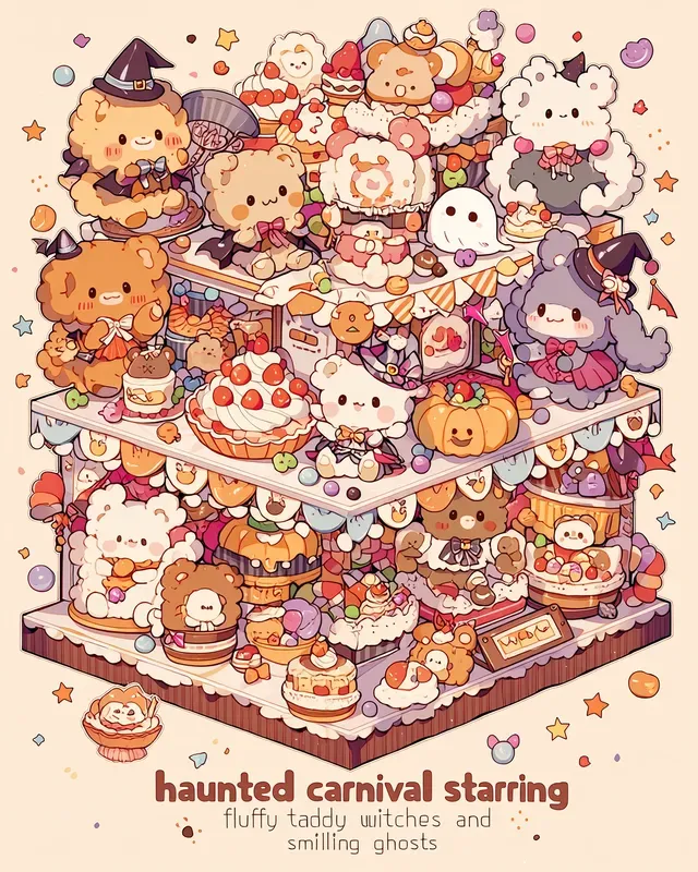 Kawaii Halloween Diorama Stickers