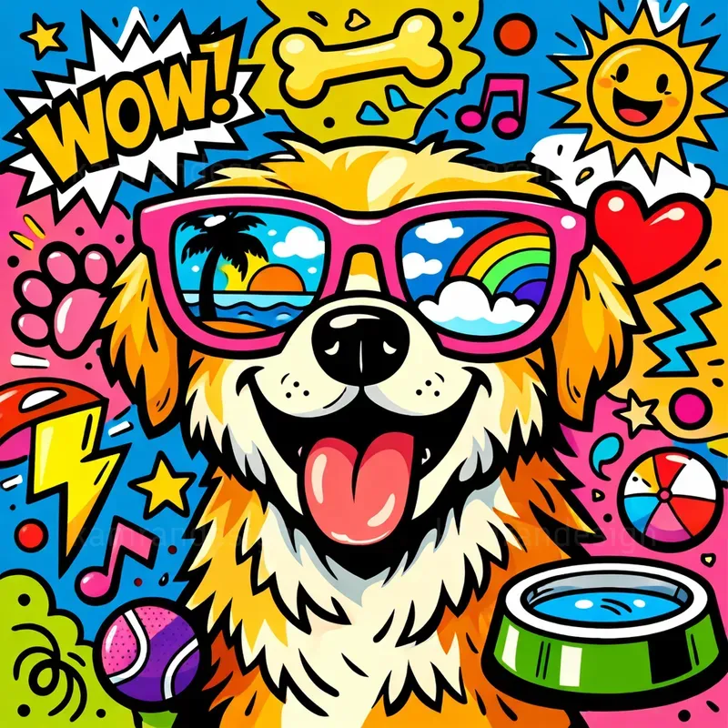 Playful Pop Art Doodle Illustrations