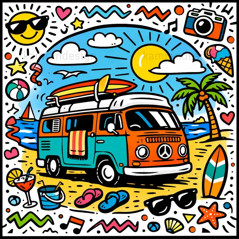Playful Pop Art Doodle Illustrations