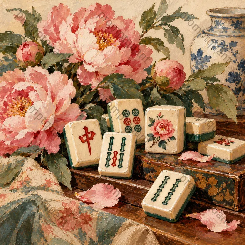 Mahjong Handpainted Gouache Wall Prints