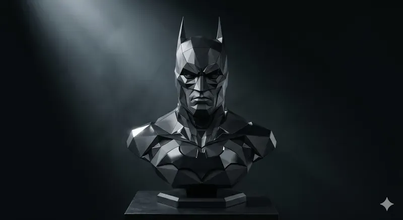 Dark Geometric Faceted Hero Sculptures