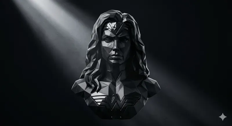 Dark Geometric Faceted Hero Sculptures