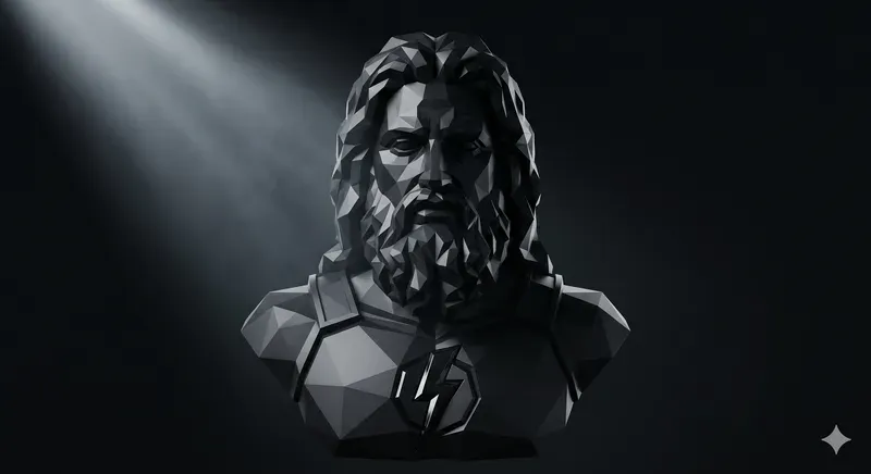 Dark Geometric Faceted Hero Sculptures