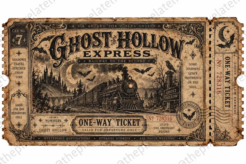 Spooky Train Ticket Ephemera
