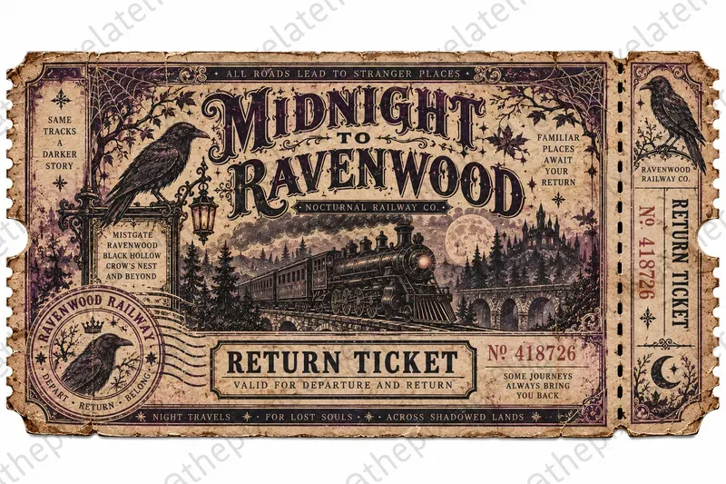 Spooky Train Ticket Ephemera