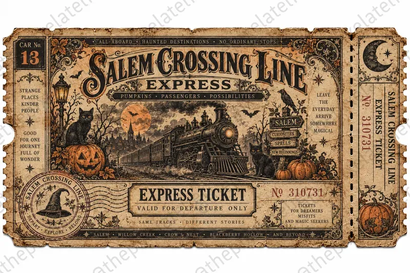 Spooky Train Ticket Ephemera