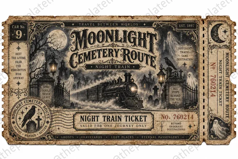 Spooky Train Ticket Ephemera