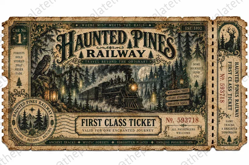 Spooky Train Ticket Ephemera