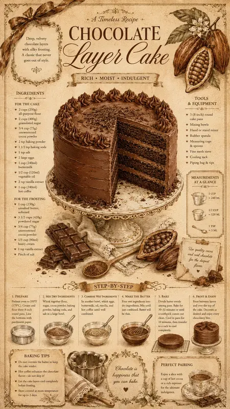 Vintage Cake Recipe Magazine Infographics