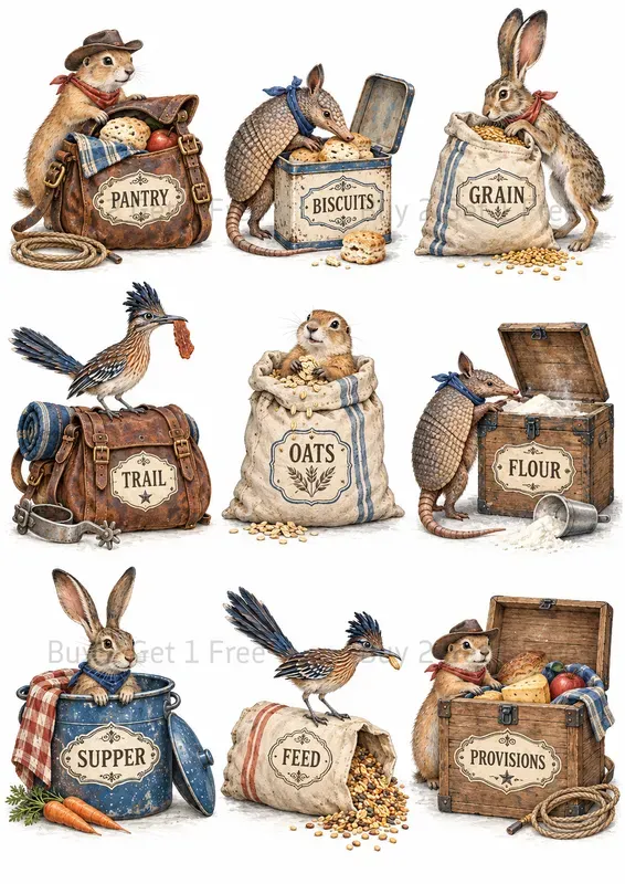 Whimsical Pantry Animal Cliparts
