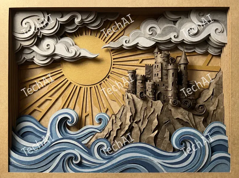 3D Layered Paper Cut Relief Art