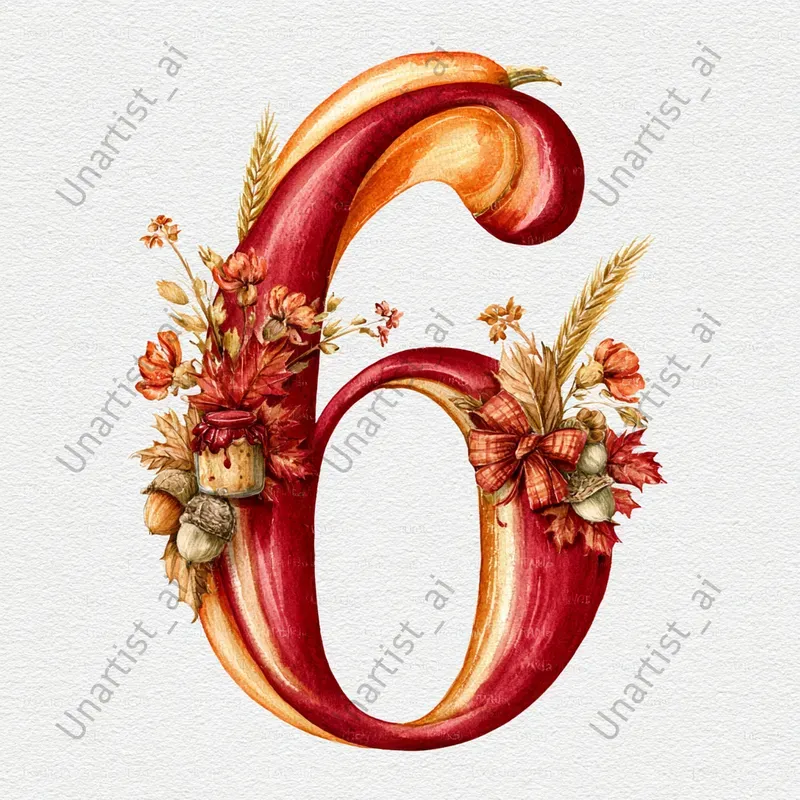 Thanksgiving Watercolor Number Cliparts