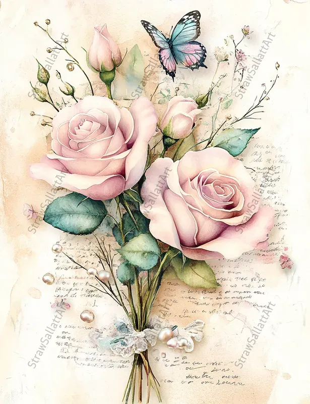Romantic Rose Shabby Chic Ephemera