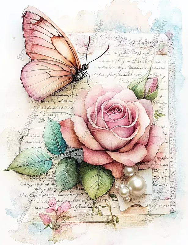 Romantic Rose Shabby Chic Ephemera