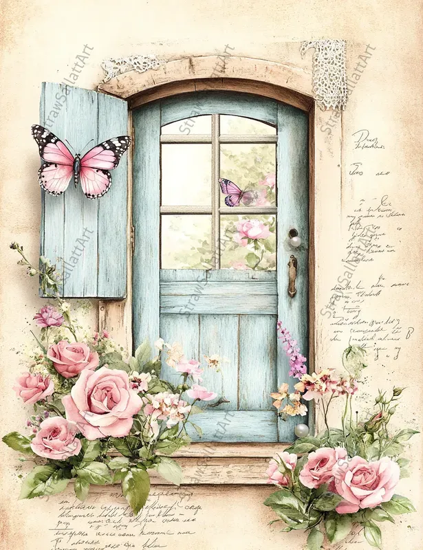 Romantic Rose Shabby Chic Ephemera