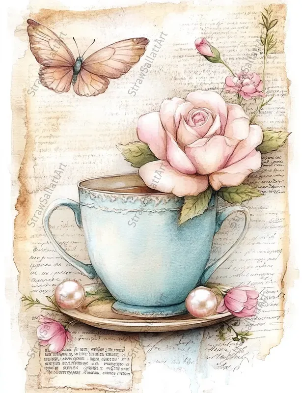 Romantic Rose Shabby Chic Ephemera