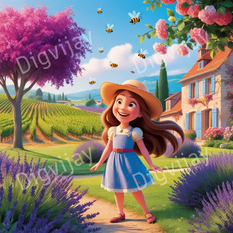 Disney Pixar Style Smiling Girls Countries