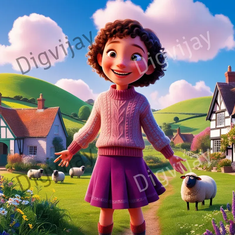Disney Pixar Style Smiling Girls Countries