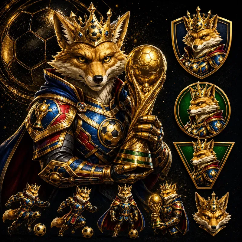 Premium Football World Cup Mascot Logos