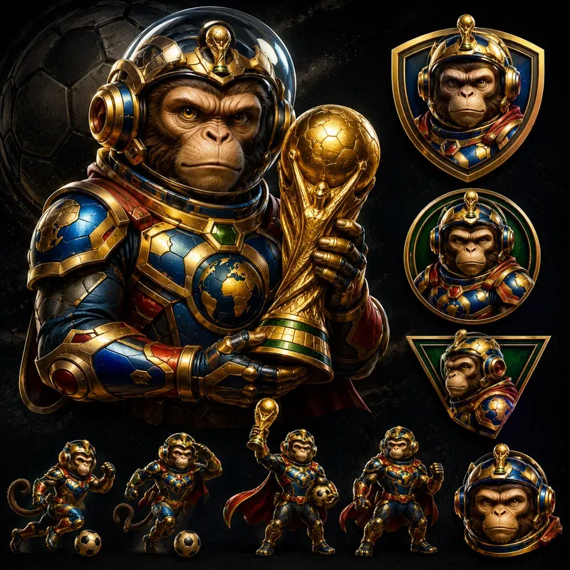 Premium Football World Cup Mascot Logos