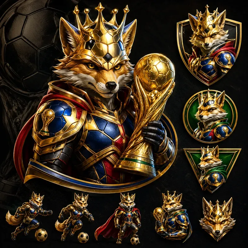Premium Football World Cup Mascot Logos