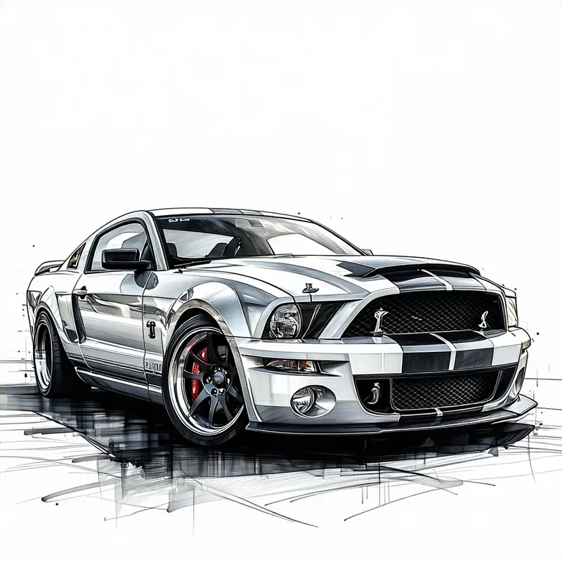 Luxury Car Sketch Art