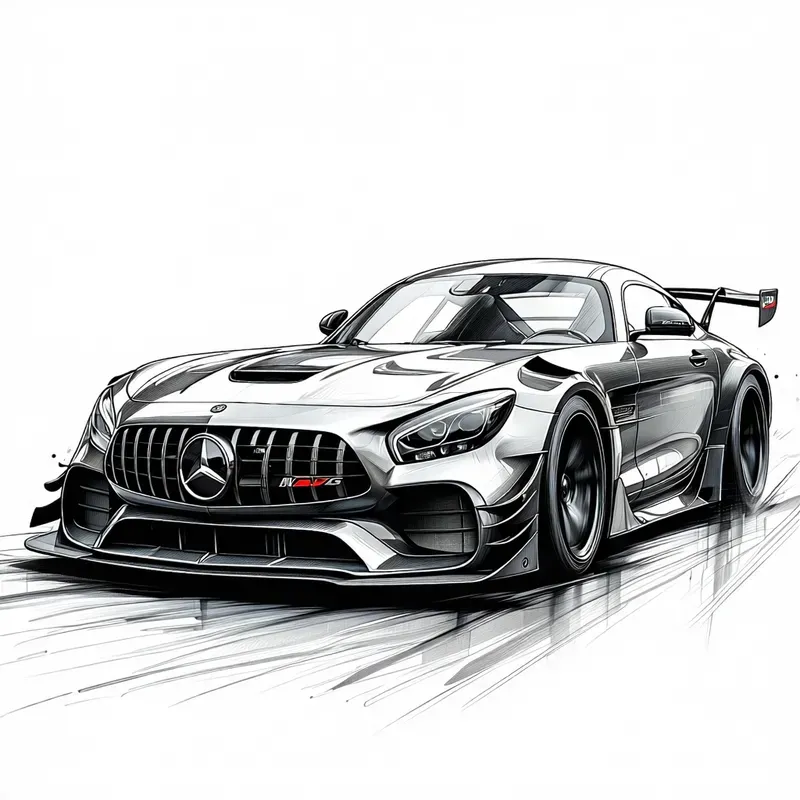 Luxury Car Sketch Art