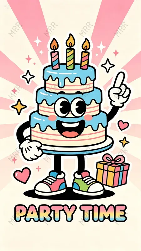 Cute Birthday Mascot Poster Templates