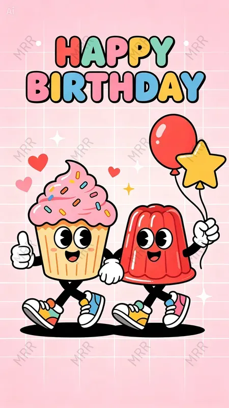 Cute Birthday Mascot Poster Templates